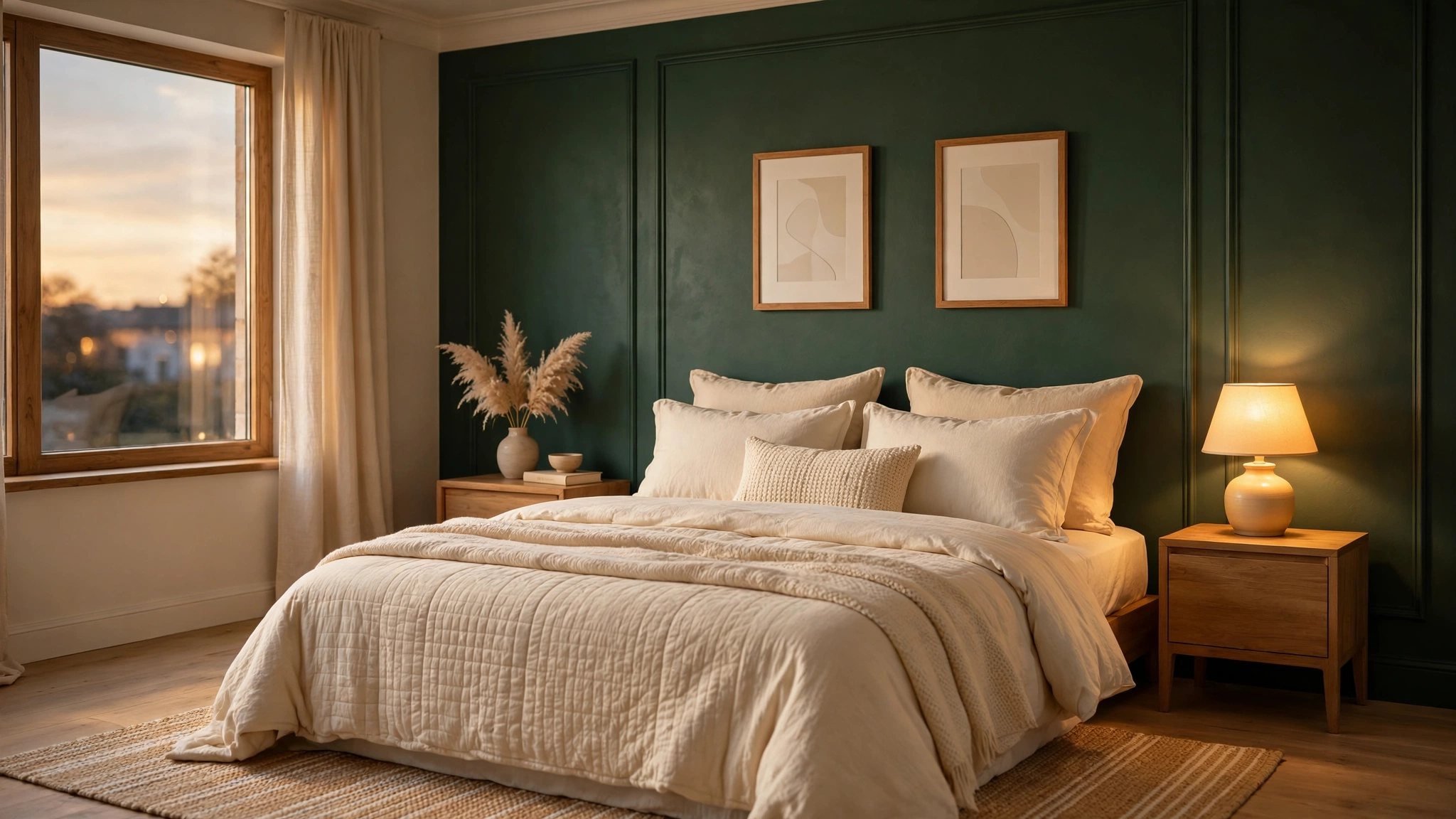 Concept illustration of a calm bedroom with Kore devices